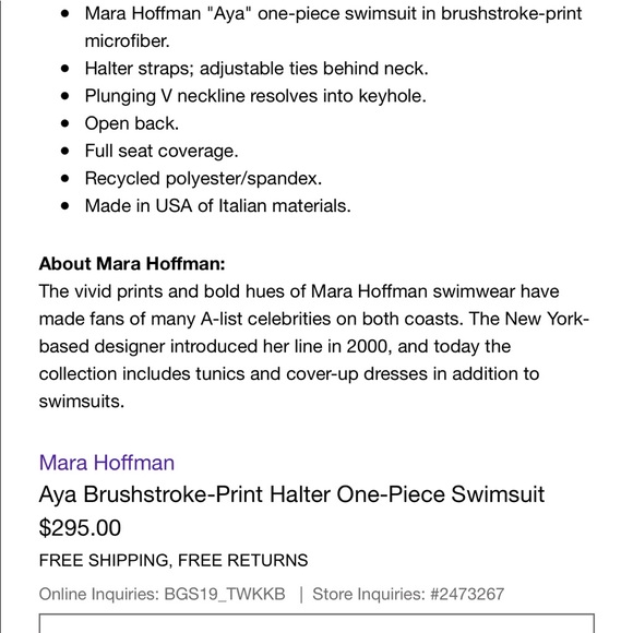 Anthropologie Mara Hoffman Brushstroke swimsuit - Picture 5 of 8